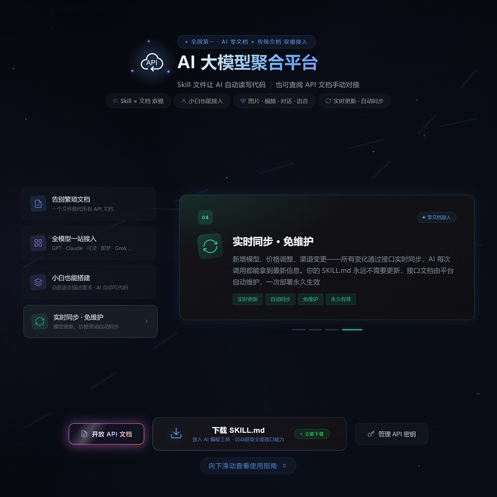 菁选灵创API控制面板与模型生态
